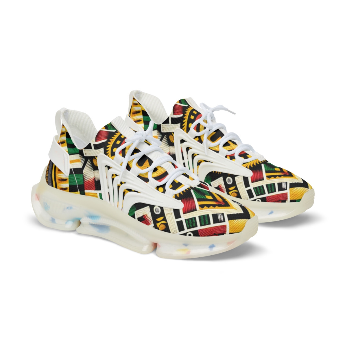 "AfroStride Vibrant Kente Kicks" - Men's Mesh Sneaker
