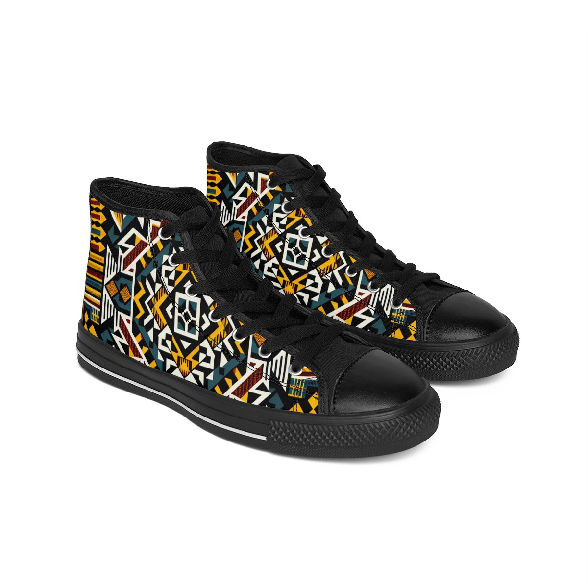 "AfroStride Kente Kicks" - Women's Classic Sneakers