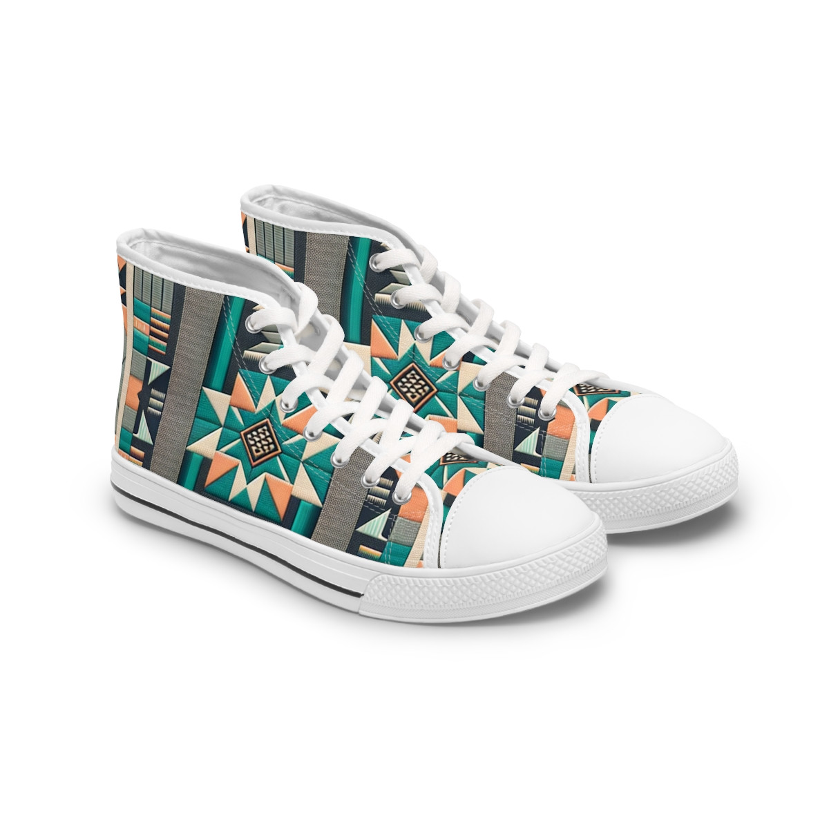 "Heritage Stride AfroFusion Sneakers" - Womn's High top Sneakers