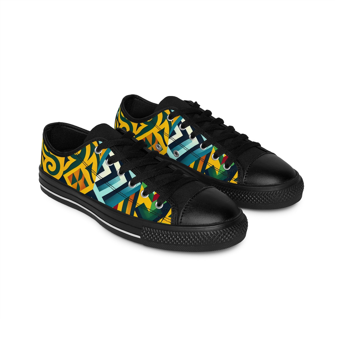 "AfroFusion Kente Kicks" - Women's Sneakers