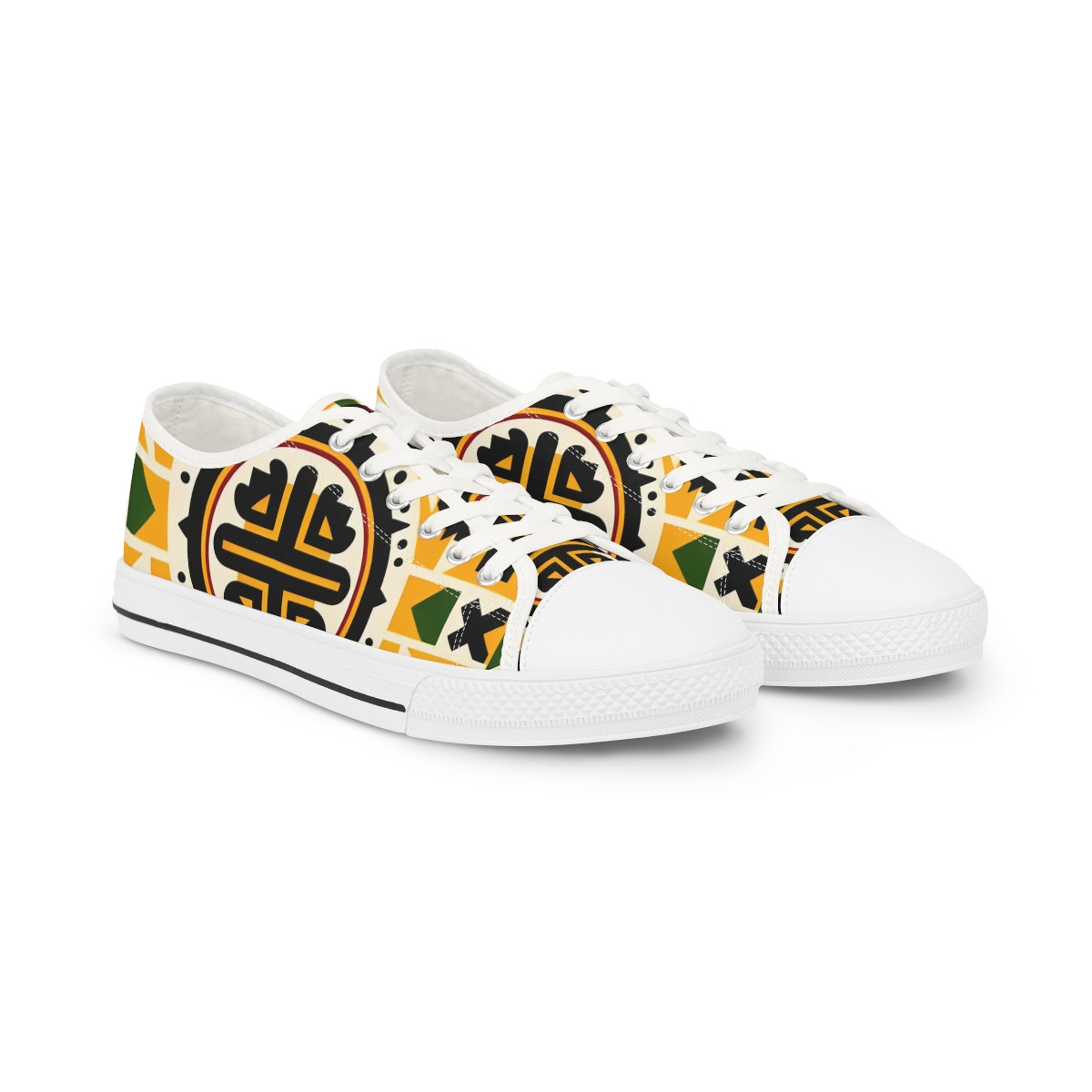 "AfroStride Vibrance Kente Kicks" - Men's Lowtop Sneakers