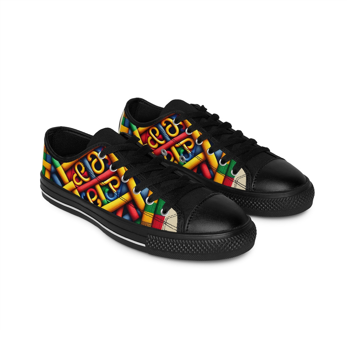 "AfroFusion Kente Kicks" - Women's Sneakers