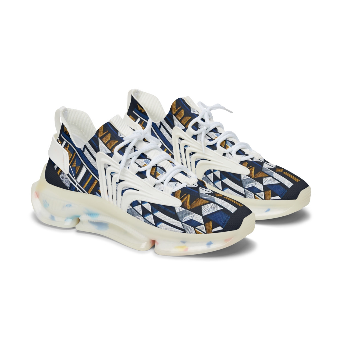 "AfroCentric Kente Kicks" - Women's Mesh Sneaker