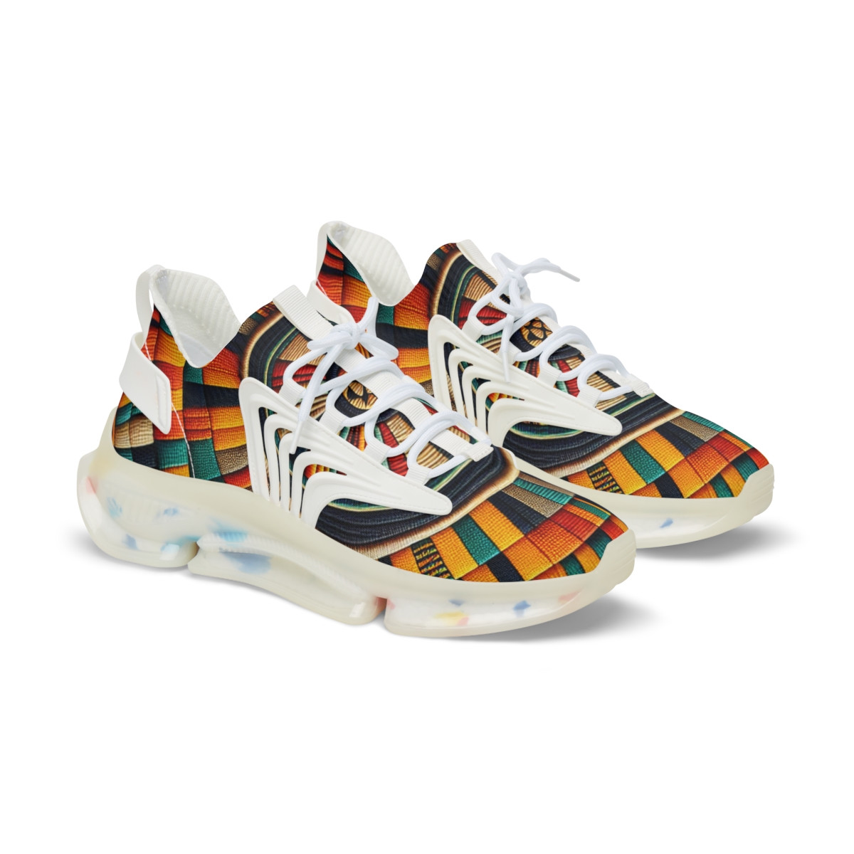 "Afro-Dazzle Kente Kicks" - Men's Mesh Sneaker