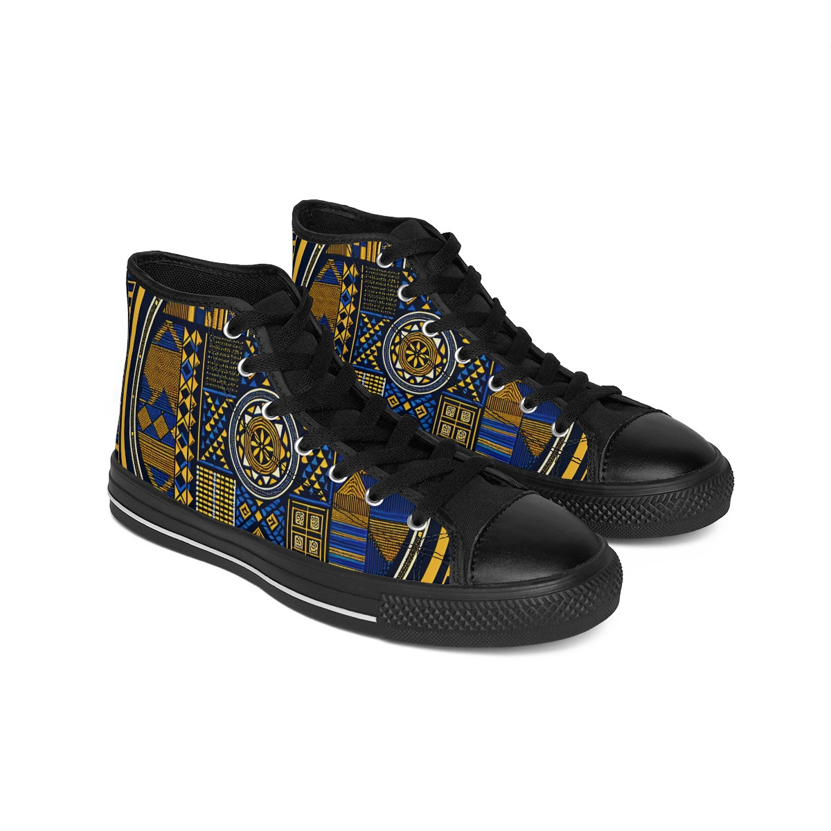 "AfroStride Kente Kicks" - Women's Classic Sneakers