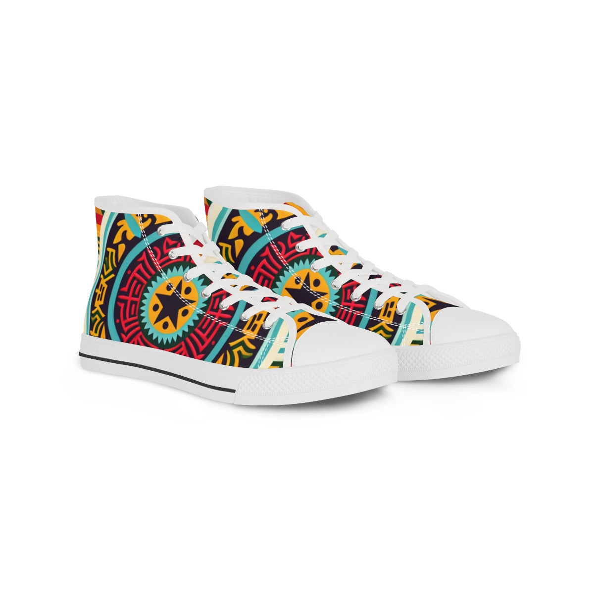 "AfroFusion Kente Kicks" - Men's High top Sneakers