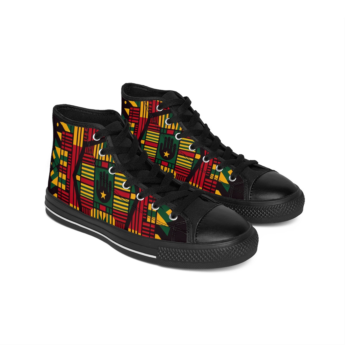 "AfroRhythm Kente Kicks" - Men's Classic Sneakers