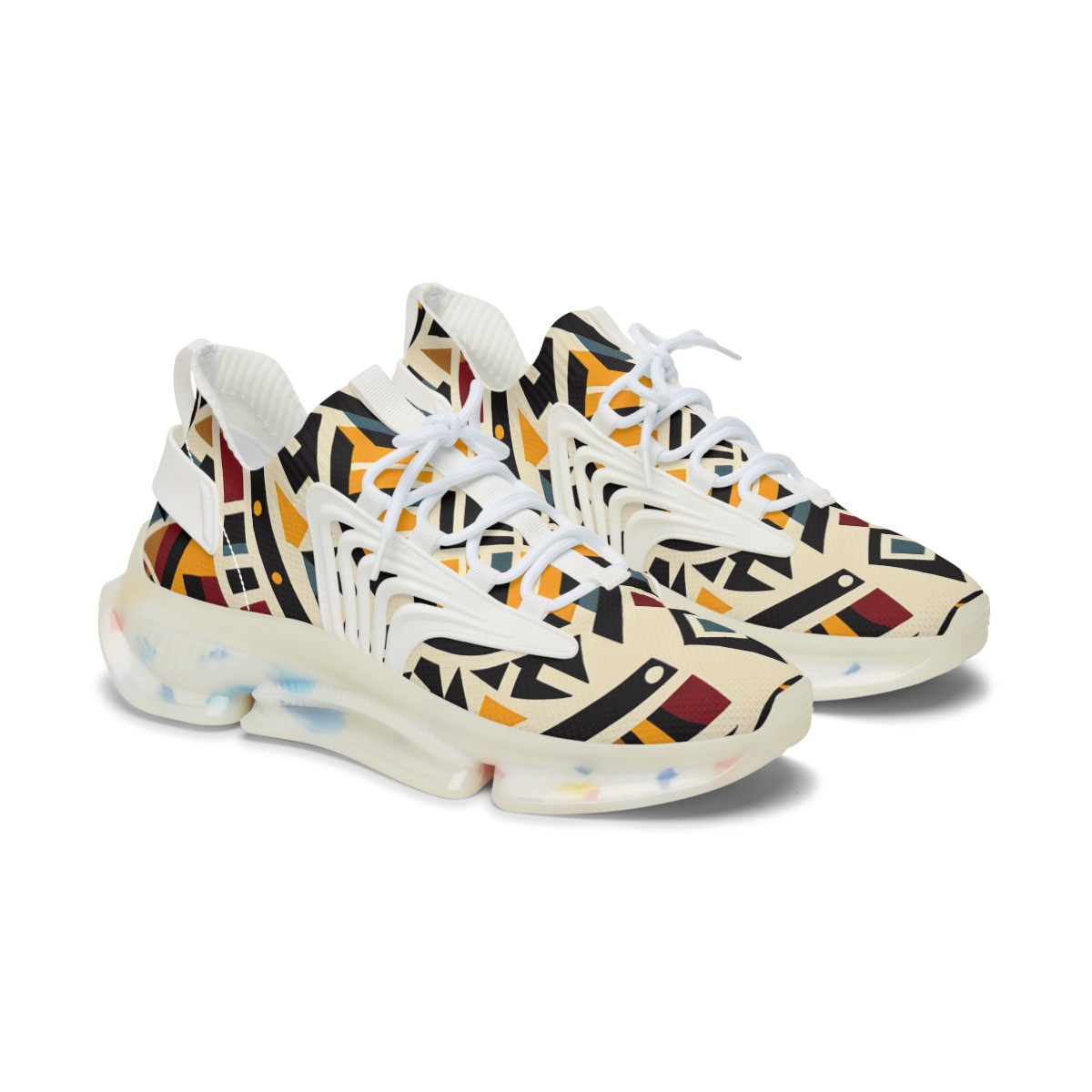 "AfroDazzle Kente Kicks" - Women's Mesh Sneaker