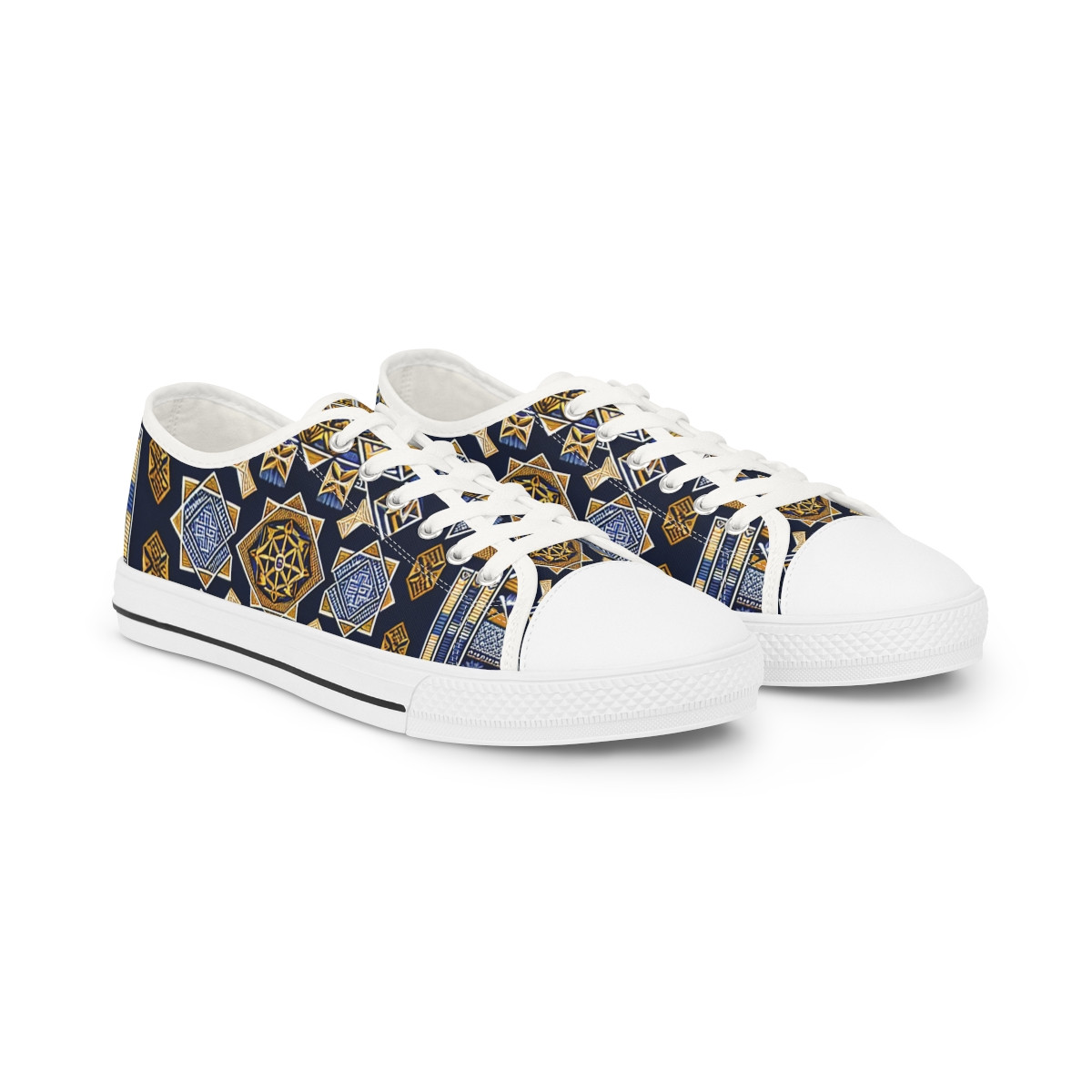 "AfroStride Kente Kicks" - Men's Lowtop Sneakers