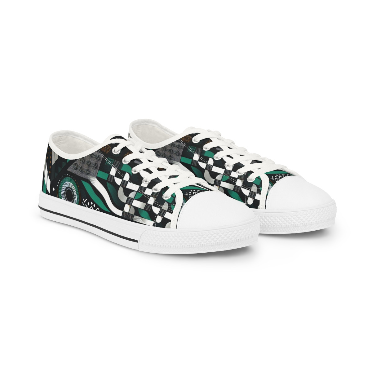 "AfroStride Kente Kicks" - Men's Lowtop Sneakers