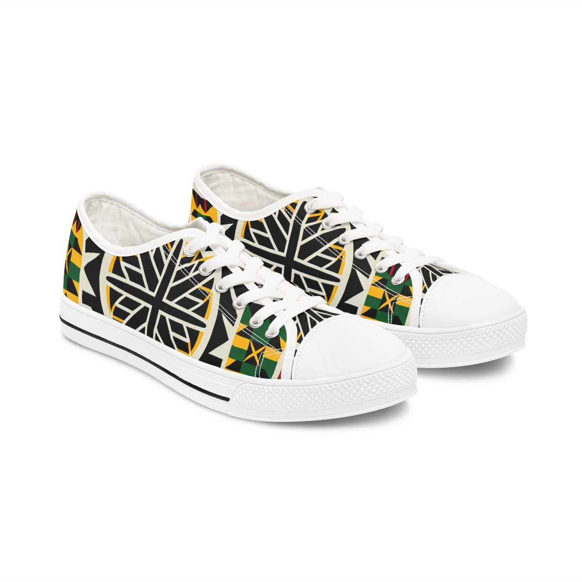 "AfroStride Kente Kicks" - Women's Lowtop Sneakers