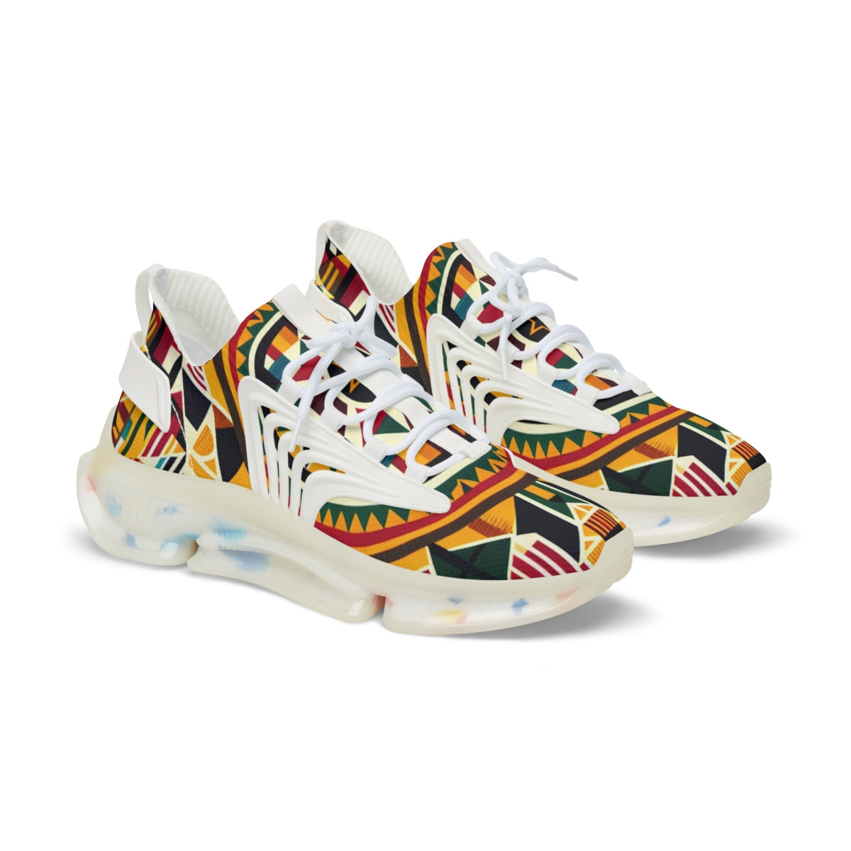 "Heritage Stride Kente Kicks" - Men's Mesh Sneaker