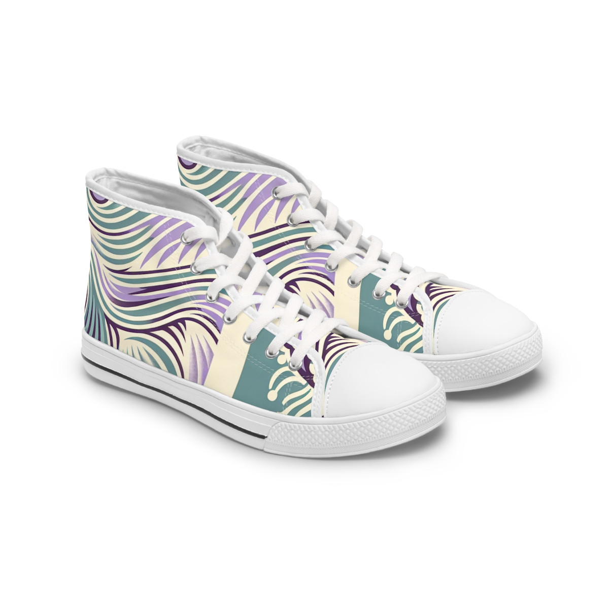 "AfroFusion Kente Kicks" - Womn's High top Sneakers