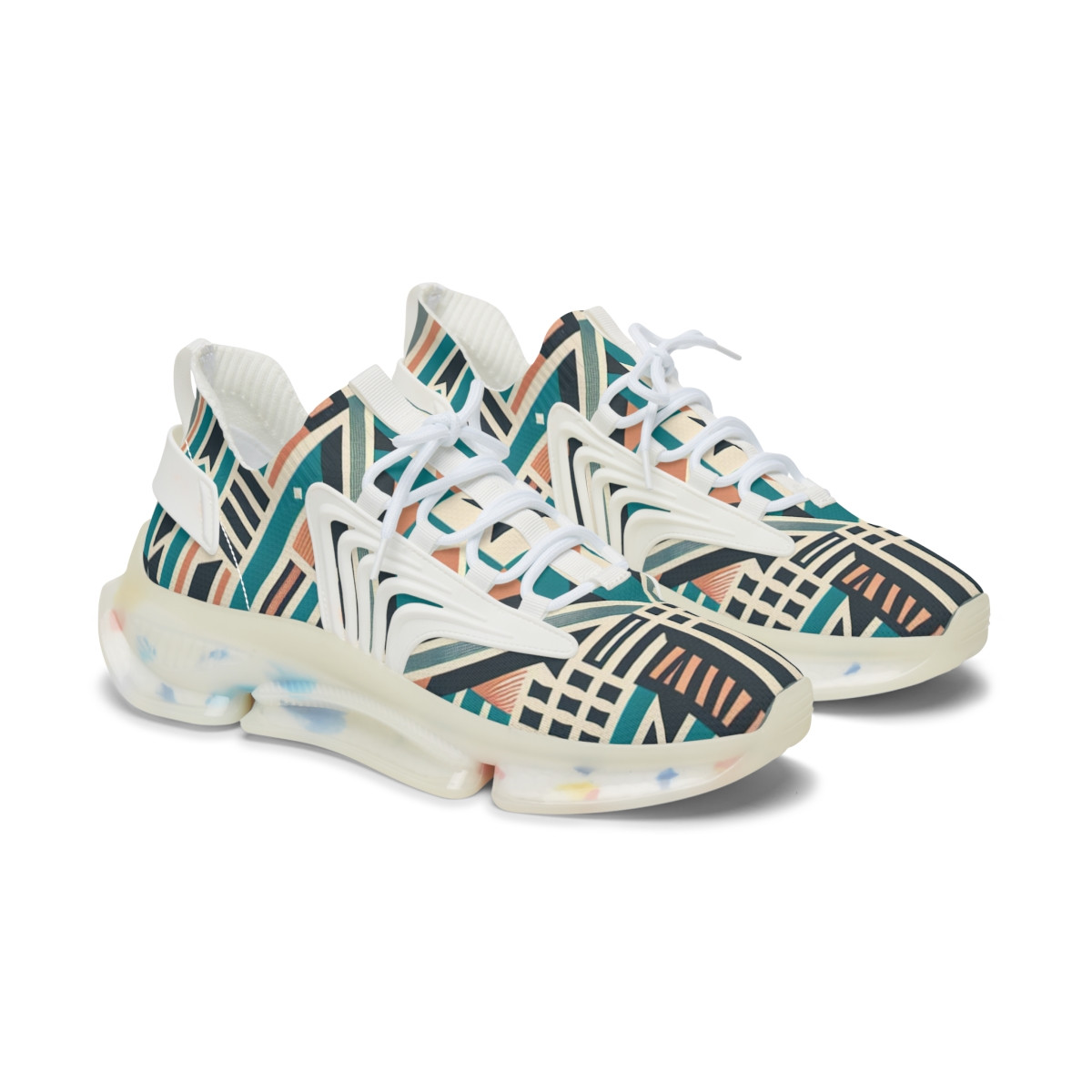 "Heritage Stride Kente Kicks" - Women's Mesh Sneaker