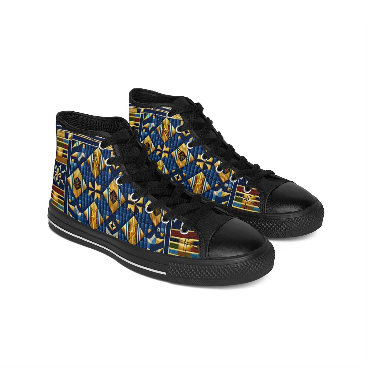 "AfroStride Kente Kicks" - Women's Classic Sneakers
