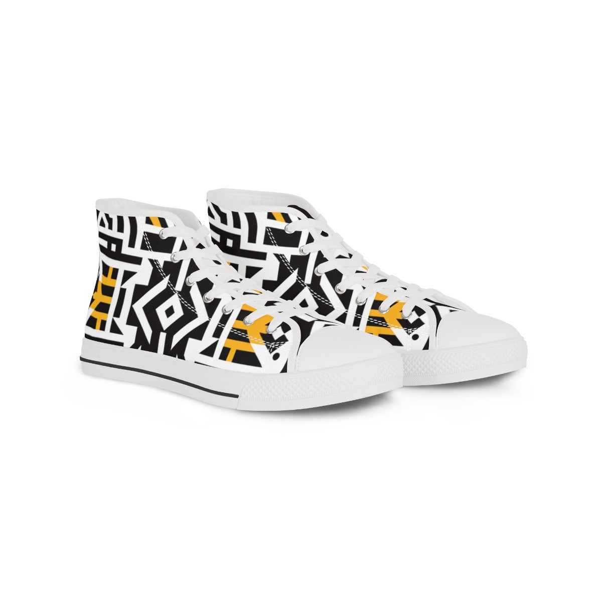 "Heritage Stride: Kente Kaleidoscope Sneakers" - Men's High top Sneakers