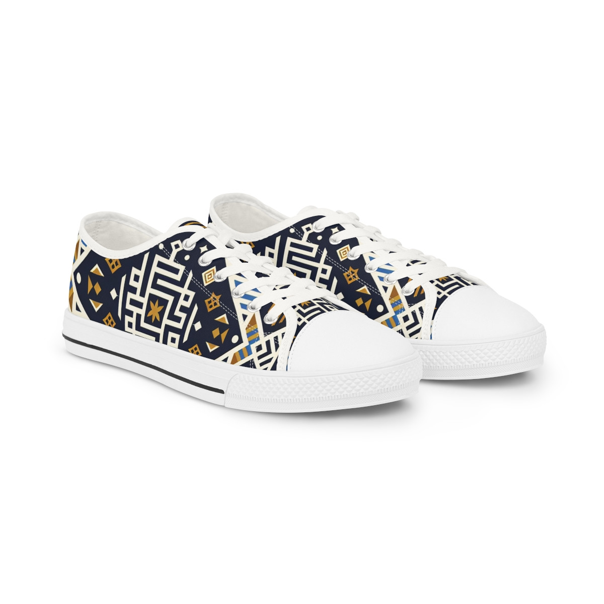 "AfroFusion Kente Kicks" - Men's Lowtop Sneakers