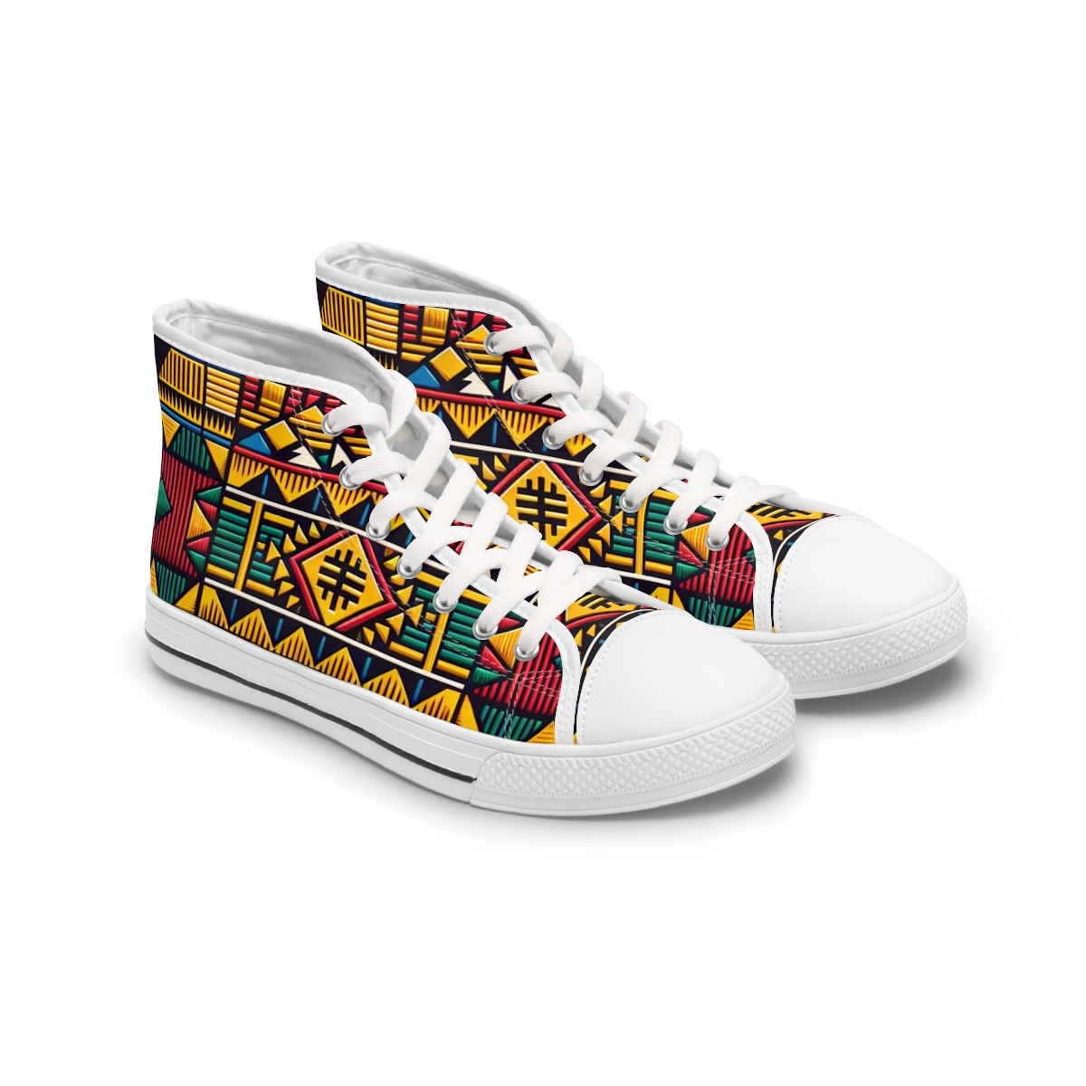 "AfroStride Kente Kicks" - Womn's High top Sneakers
