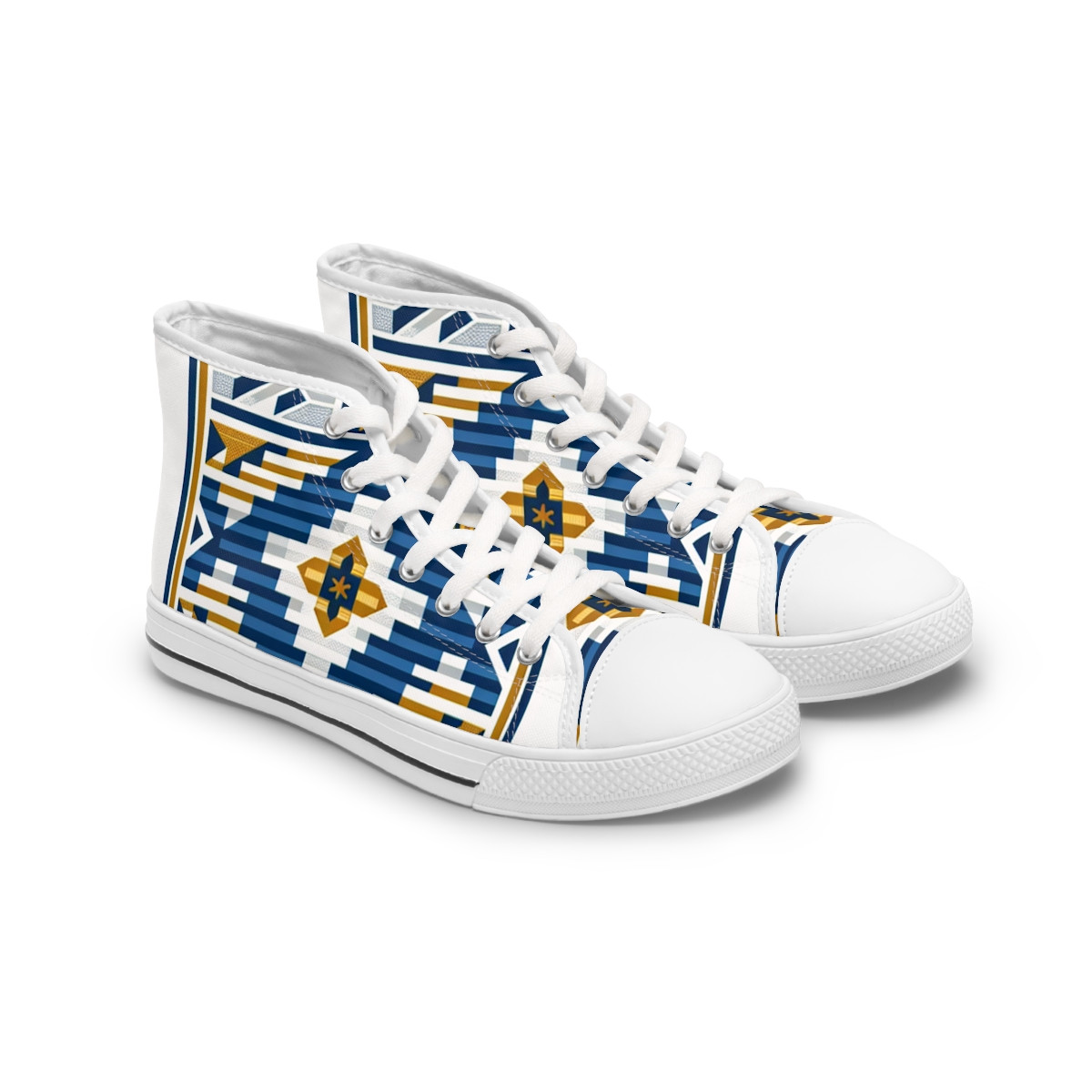 "AfroVibes Kente Kicks" - Womn's High top Sneakers