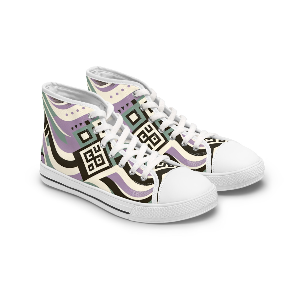 "AfroRhythm Kente Kicks" - Womn's High top Sneakers