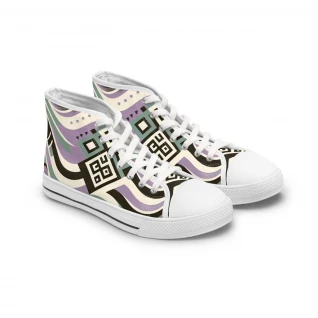 "AfroRhythm Kente Kicks" - Womn's High top Sneakers