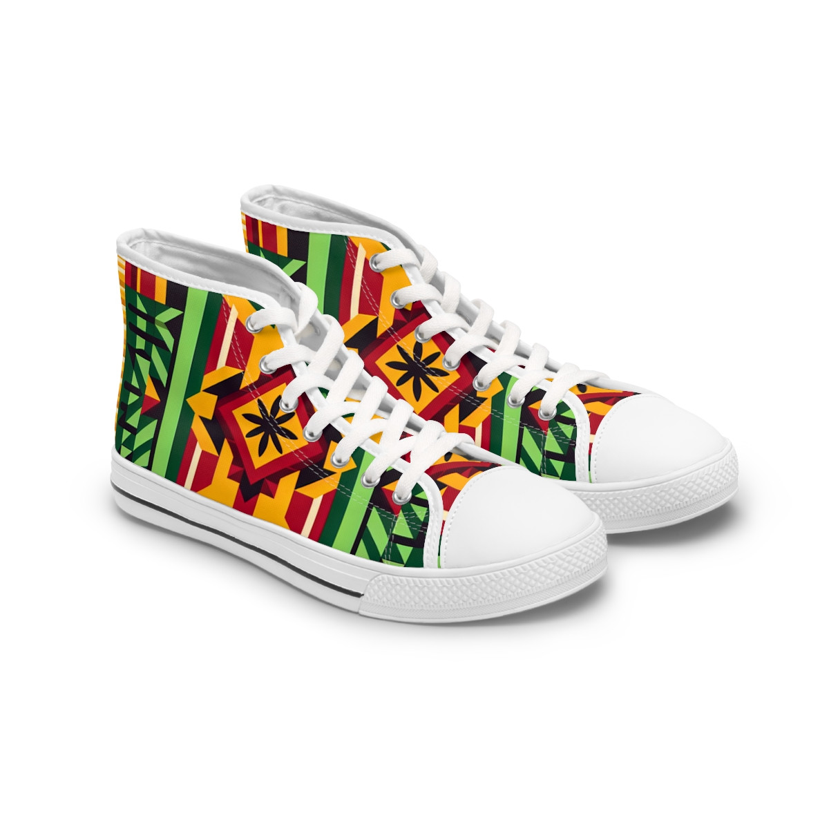 "AfroStride Kente Kicks" - Womn's High top Sneakers