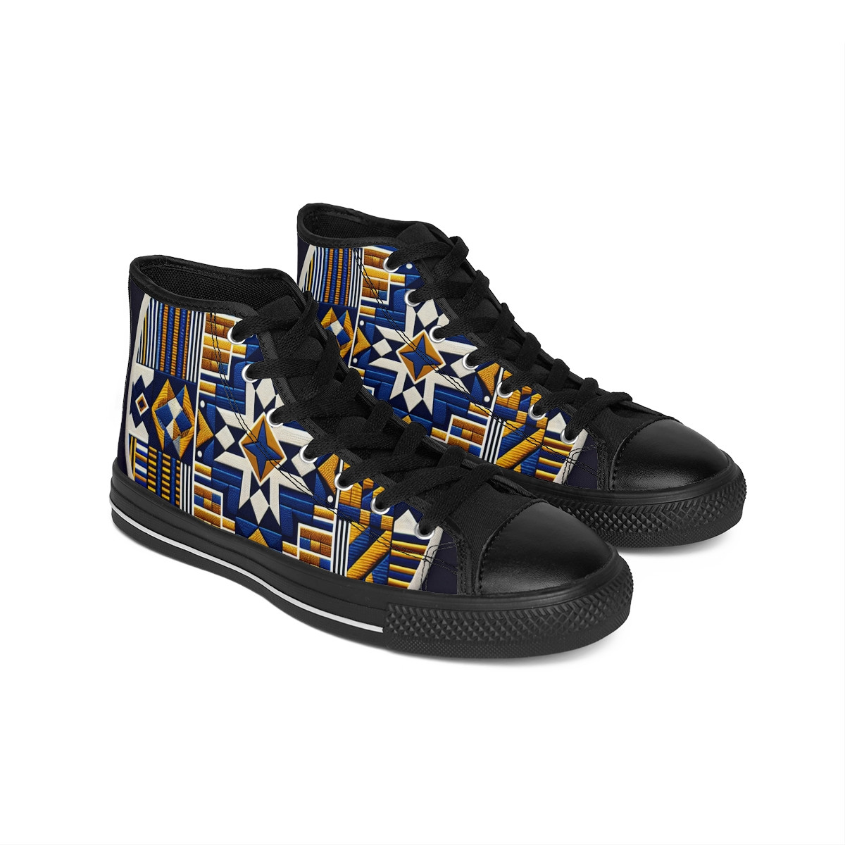 "Heritage Stride: AfroFusion Kente Kicks" - Men's Classic Sneakers