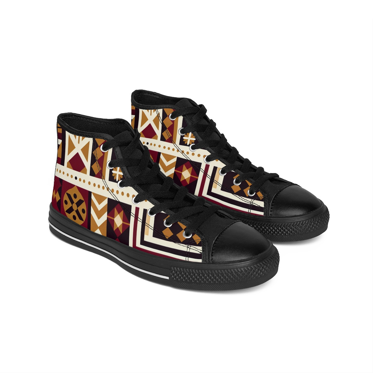 "AfroVogue Kente Kicks" - Women's Classic Sneakers