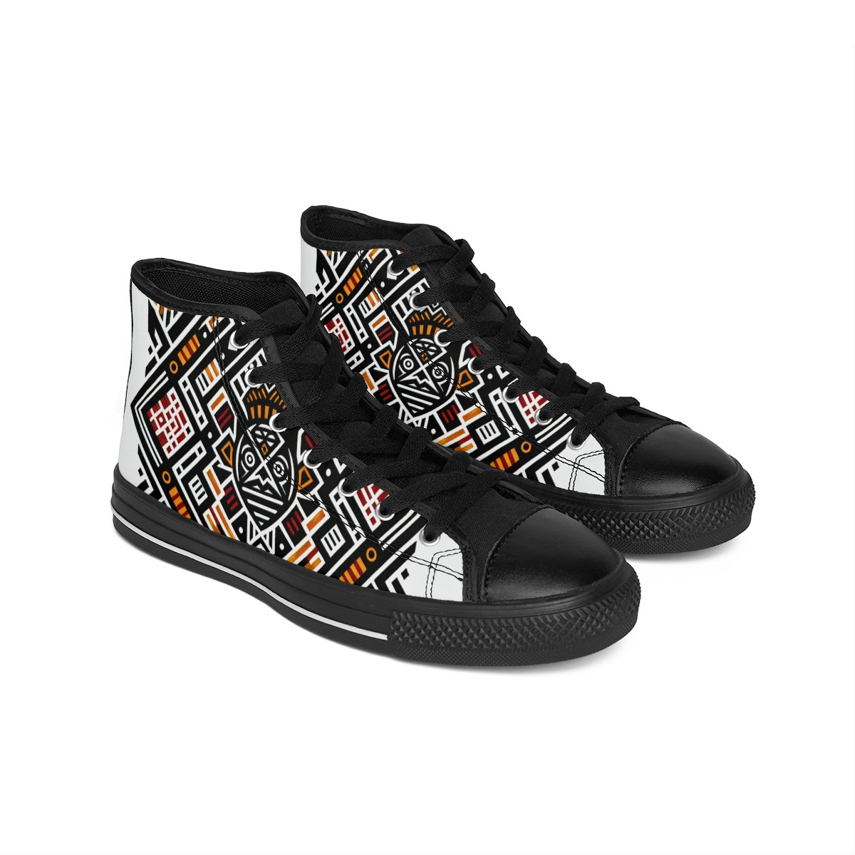 "AfroStride Kente Kicks" - Women's Classic Sneakers