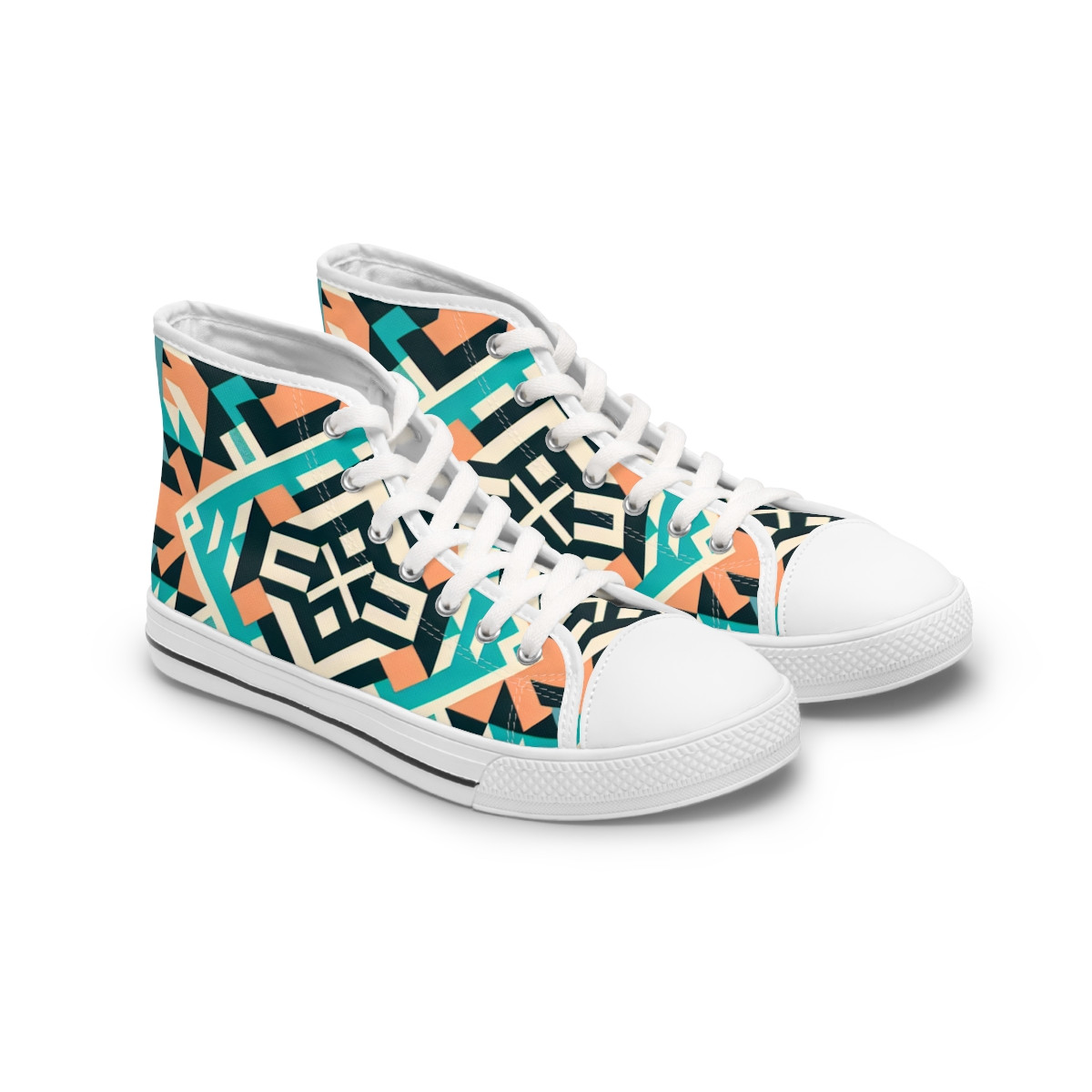 "AfroStride Kente Kicks" - Womn's High top Sneakers