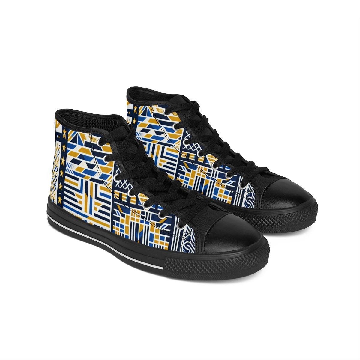 "AfroStride Kente Kicks" - Women's Classic Sneakers
