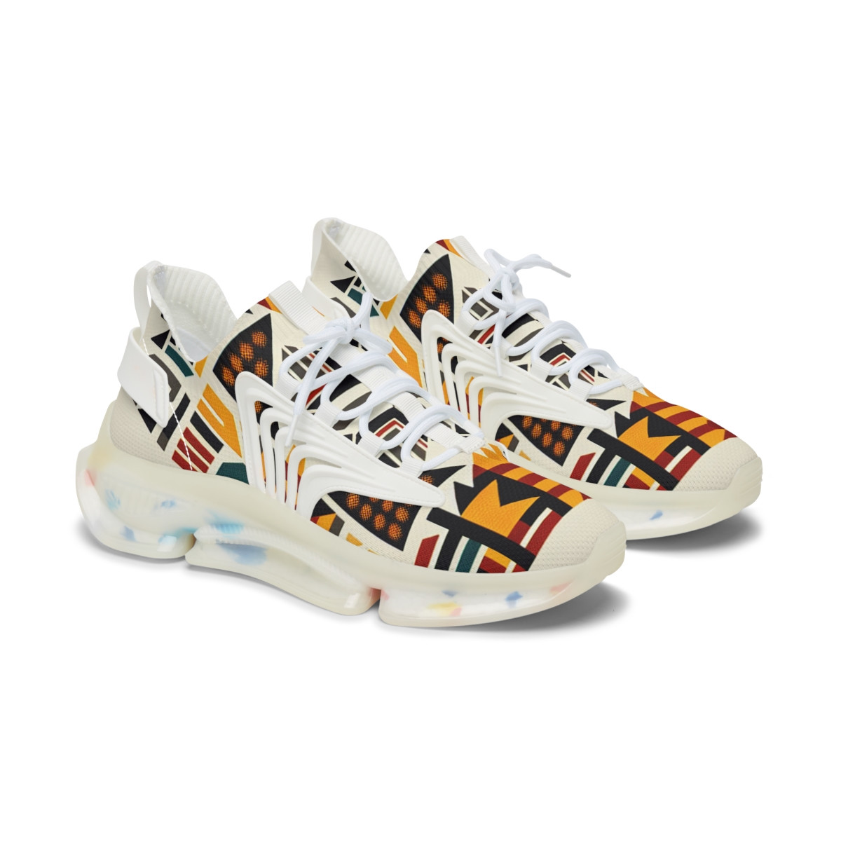"AfroRhythm Kente Kicks" - Women's Mesh Sneaker