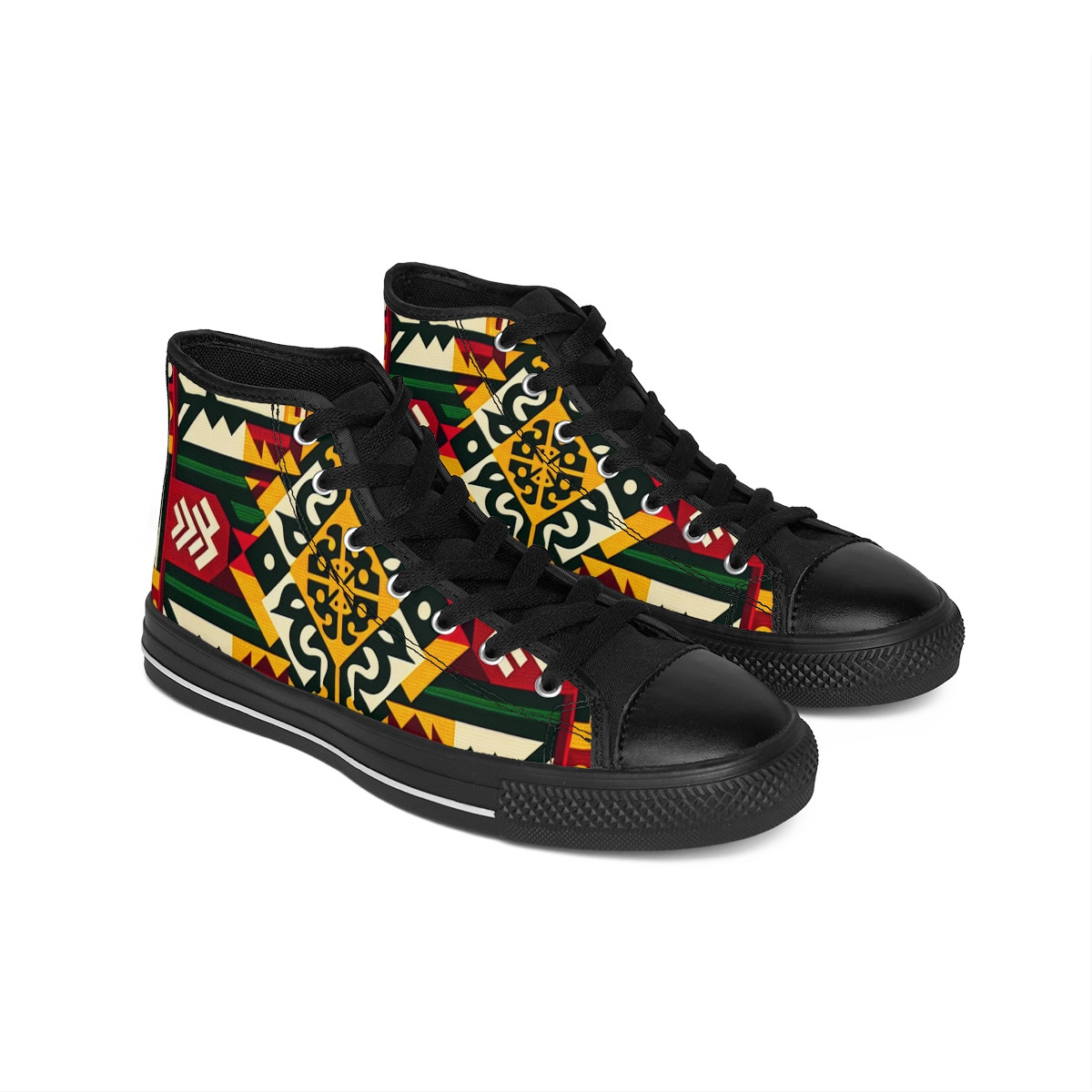 "AfroRhythm Kente Kicks" - Men's Classic Sneakers