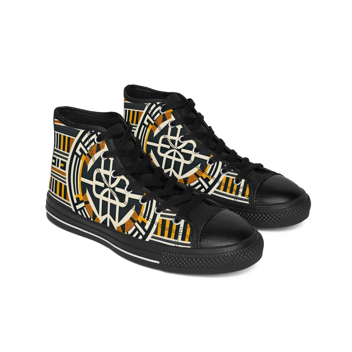 "AfroFusion Kente Kicks" - Women's Classic Sneakers