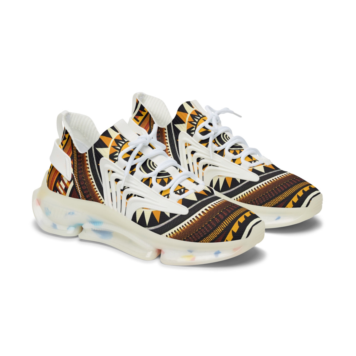 "AfroFusion Kente Kicks" - Women's Mesh Sneaker