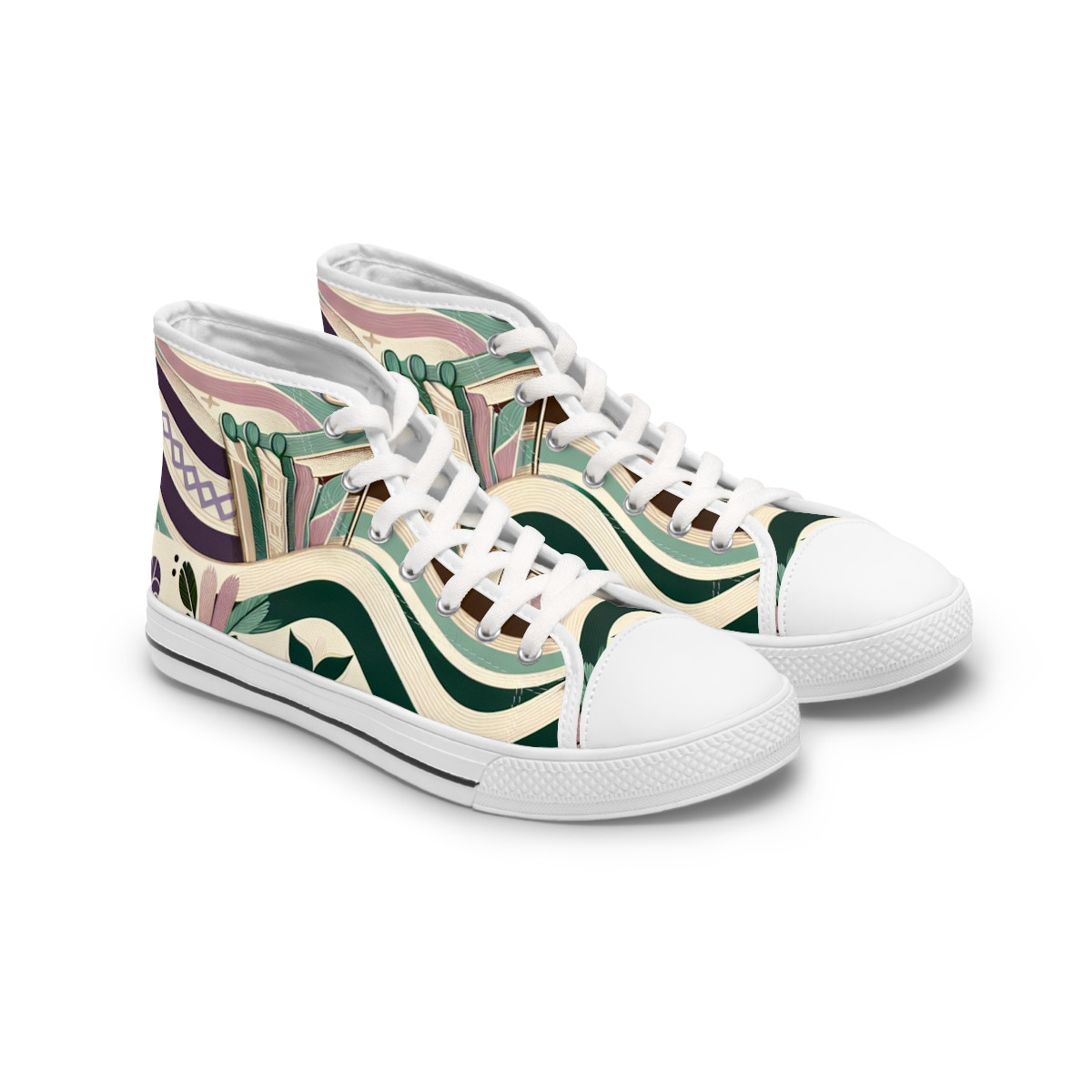 "AfroStride Kente Kicks" - Womn's High top Sneakers