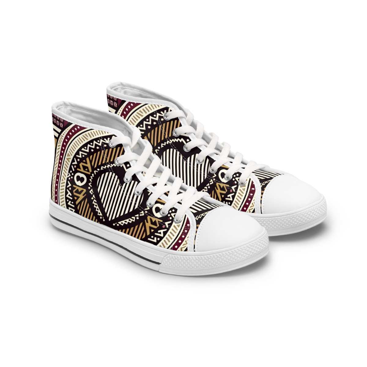 "AfroPulse Kente Kicks" - Womn's High top Sneakers