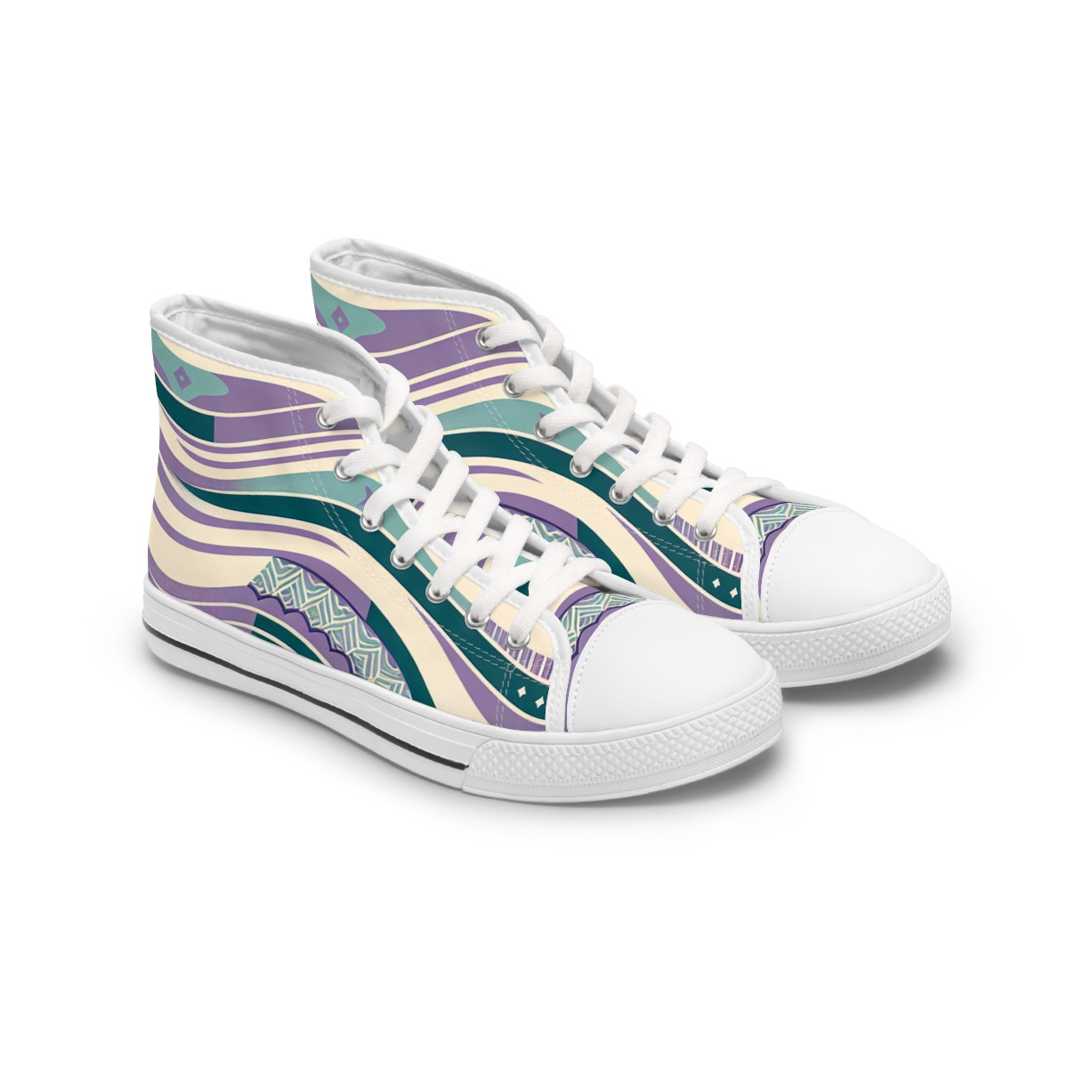 "Kente Kaleidoscope Kicks" - Womn's High top Sneakers
