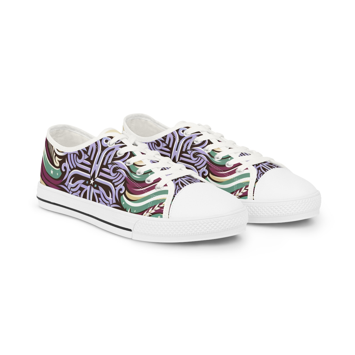"Heritage Stride: Afro-Fusion Kente Kicks" - Men's Lowtop Sneakers