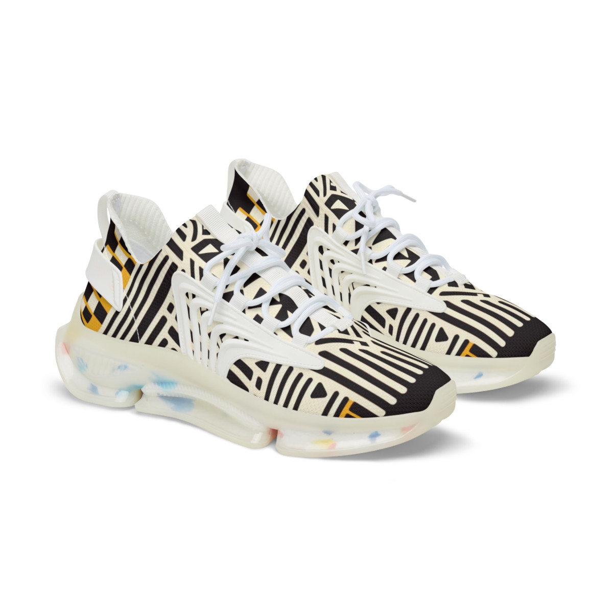 "Stride in Pride: Afro-Fusion Kente Kicks" - Men's Mesh Sneaker