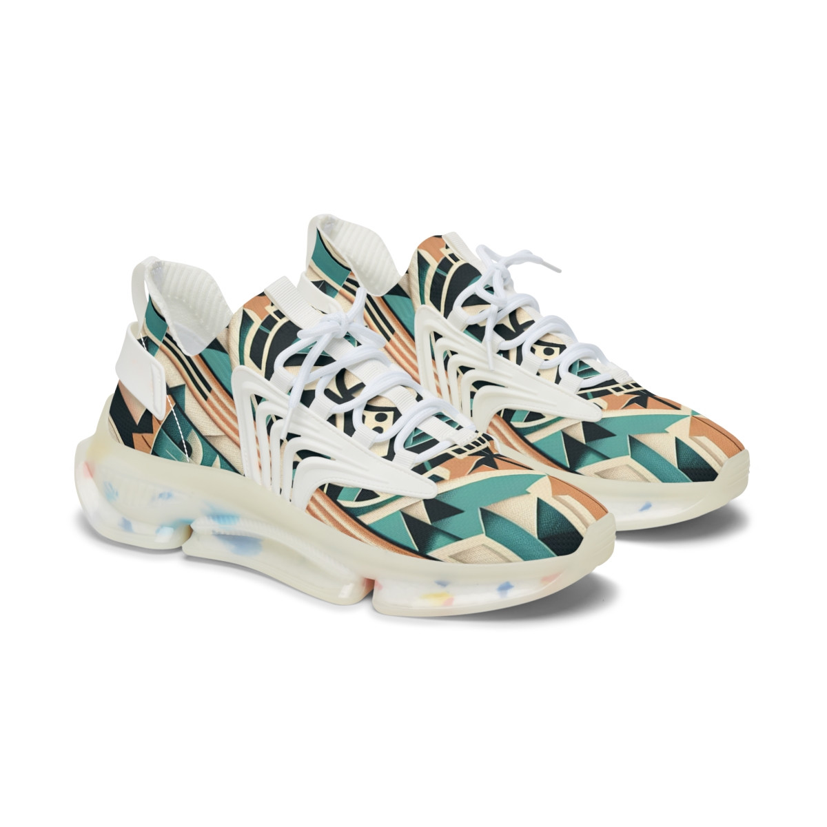 "AfroFusion Kente Kicks" - Women's Mesh Sneaker