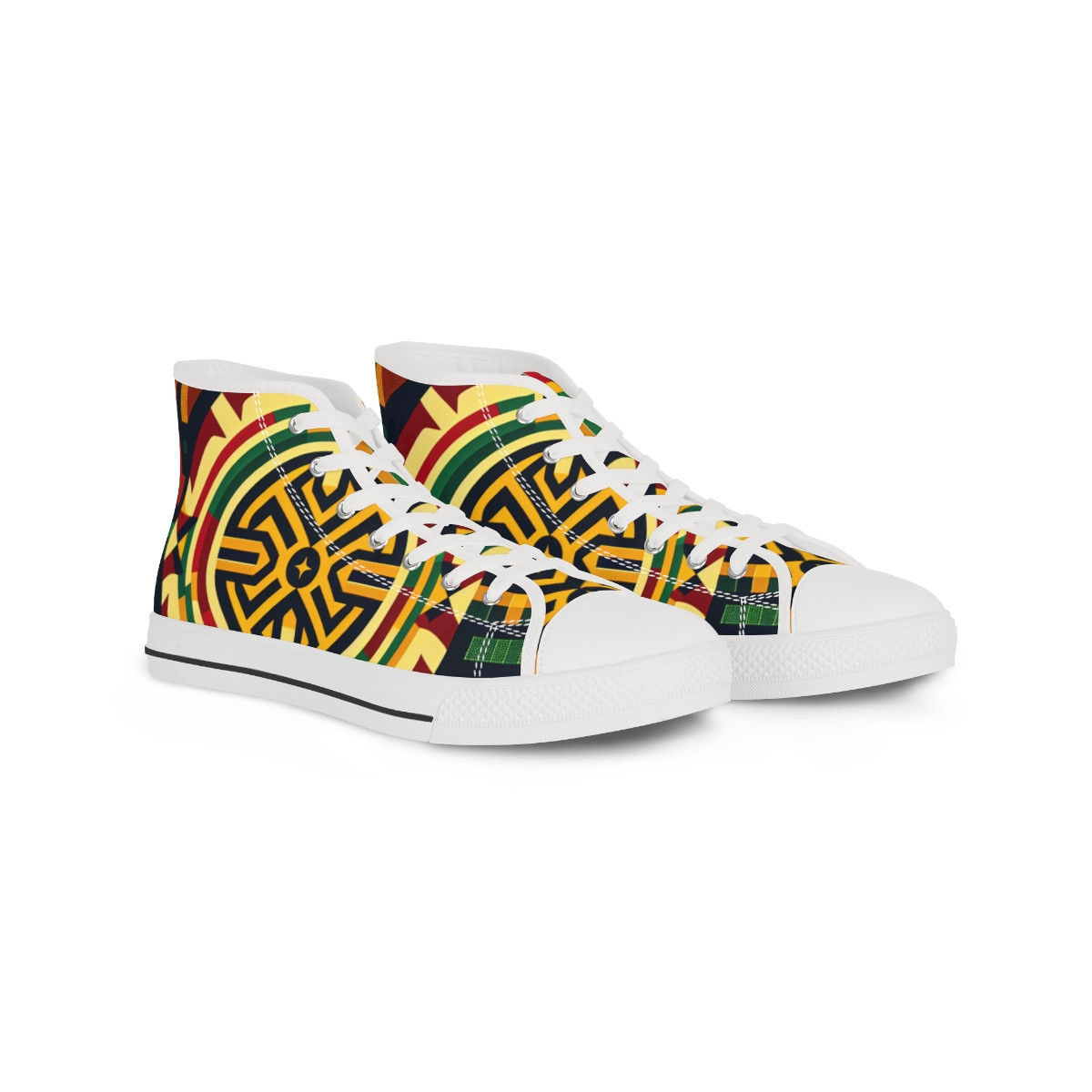"AfroGlide Kente Kicks" - Men's High top Sneakers