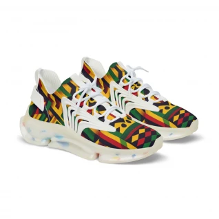 "AfroFusion Steps: Kente Edition Sneakers" - Men's Mesh Sneaker