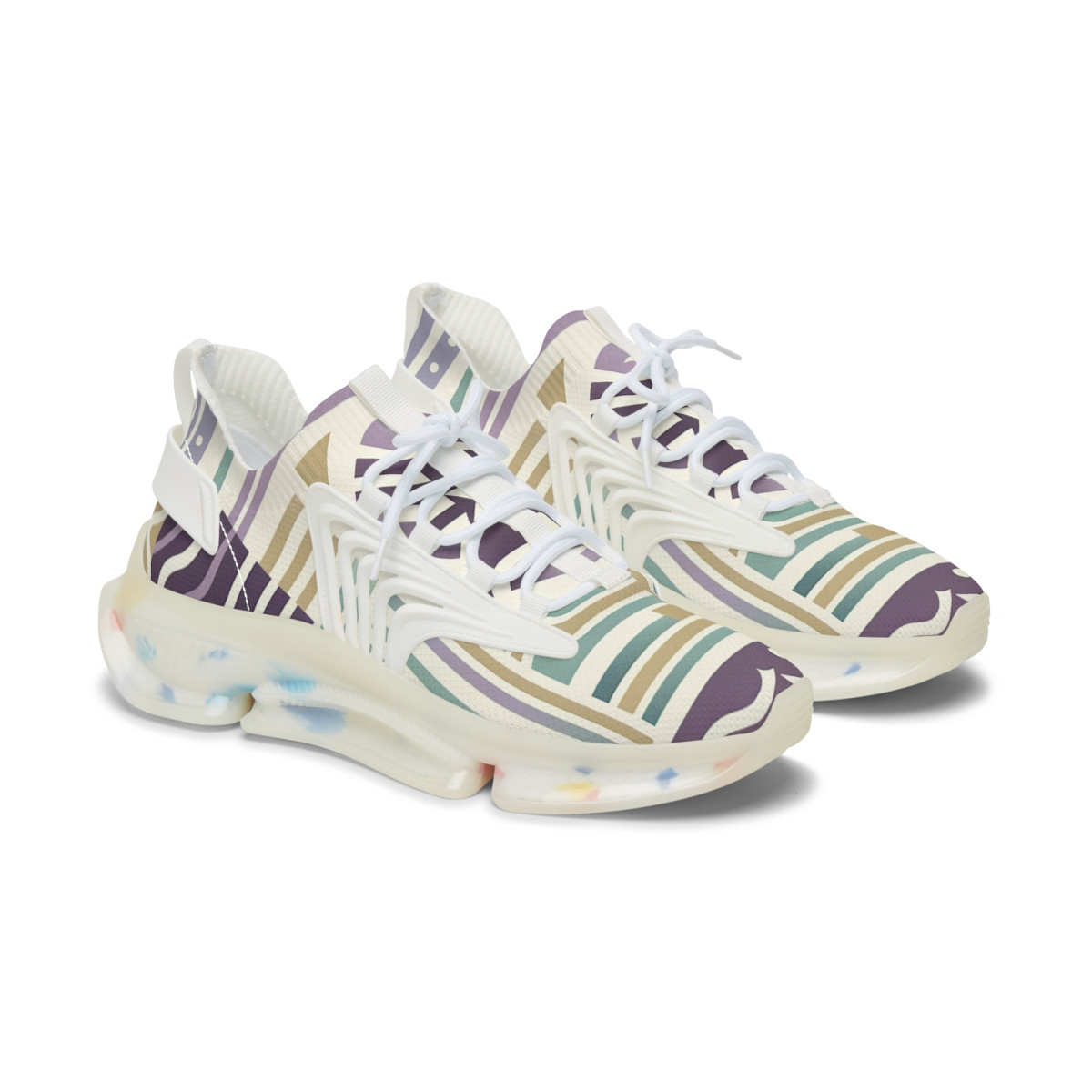 "Afro-Stride Kaleidoscope Kicks" - Women's Mesh Sneaker