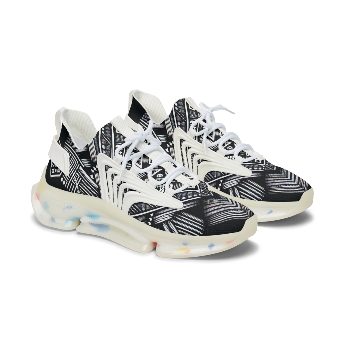 "AfroStride Kente Kicks" - Women's Mesh Sneaker