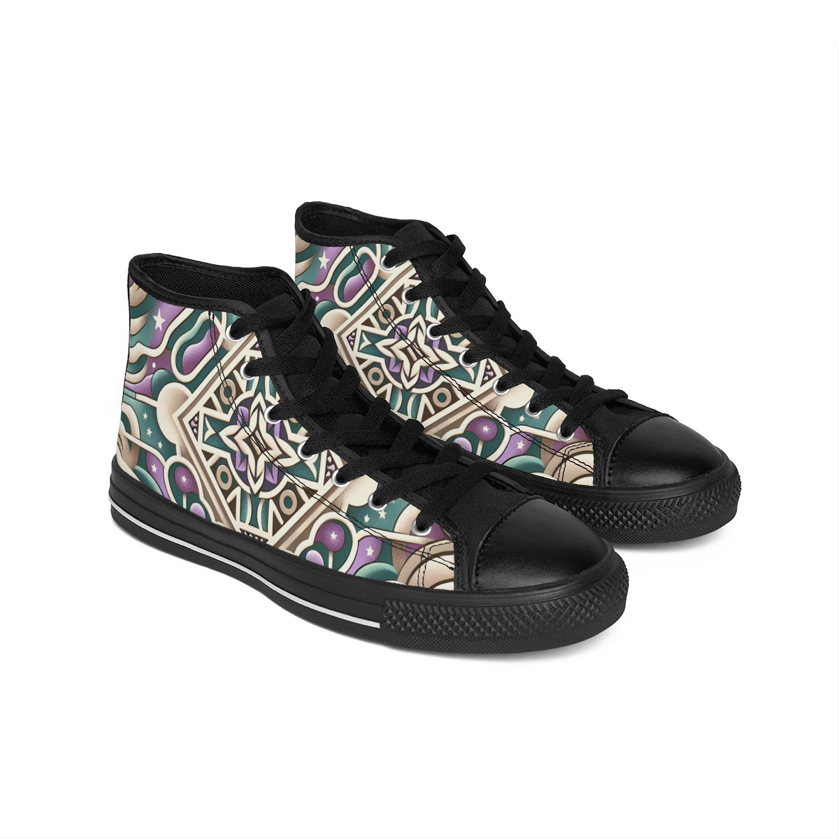 "Heritage Stride: AfroFusion Kente Kicks" - Women's Classic Sneakers
