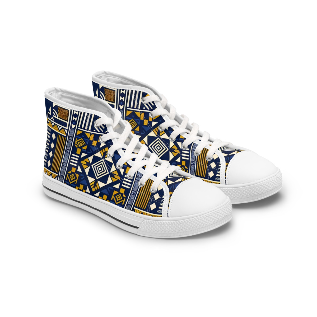 "AfroStride Kente Kicks" - Womn's High top Sneakers
