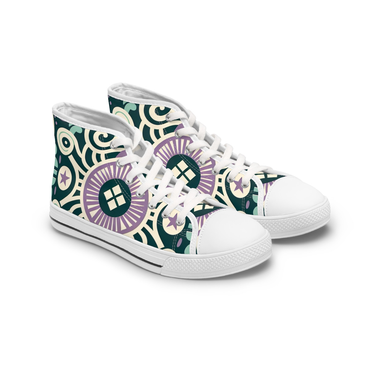 "AfroStride Kente Kicks" - Womn's High top Sneakers