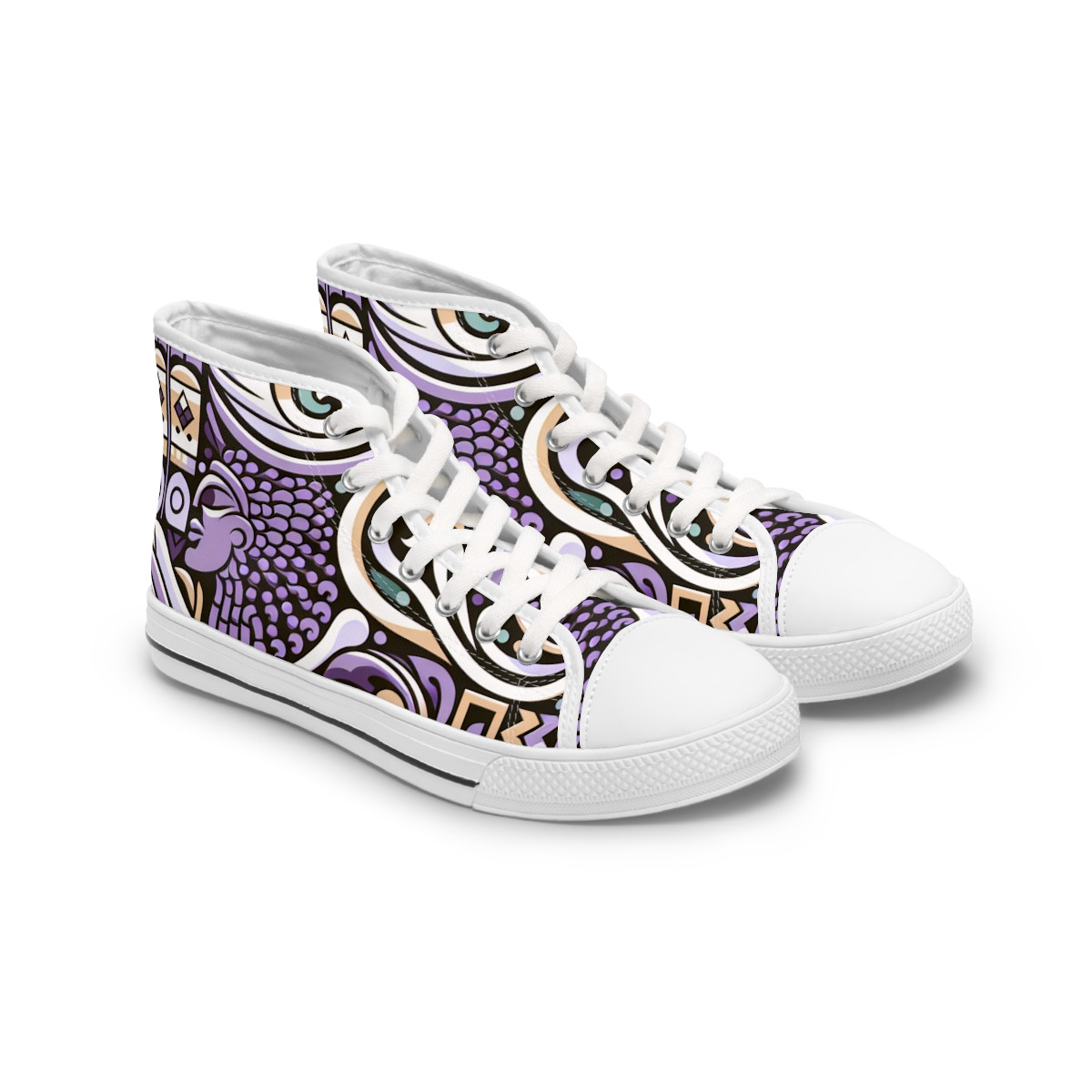 "AfroStride Kente Kicks" - Womn's High top Sneakers