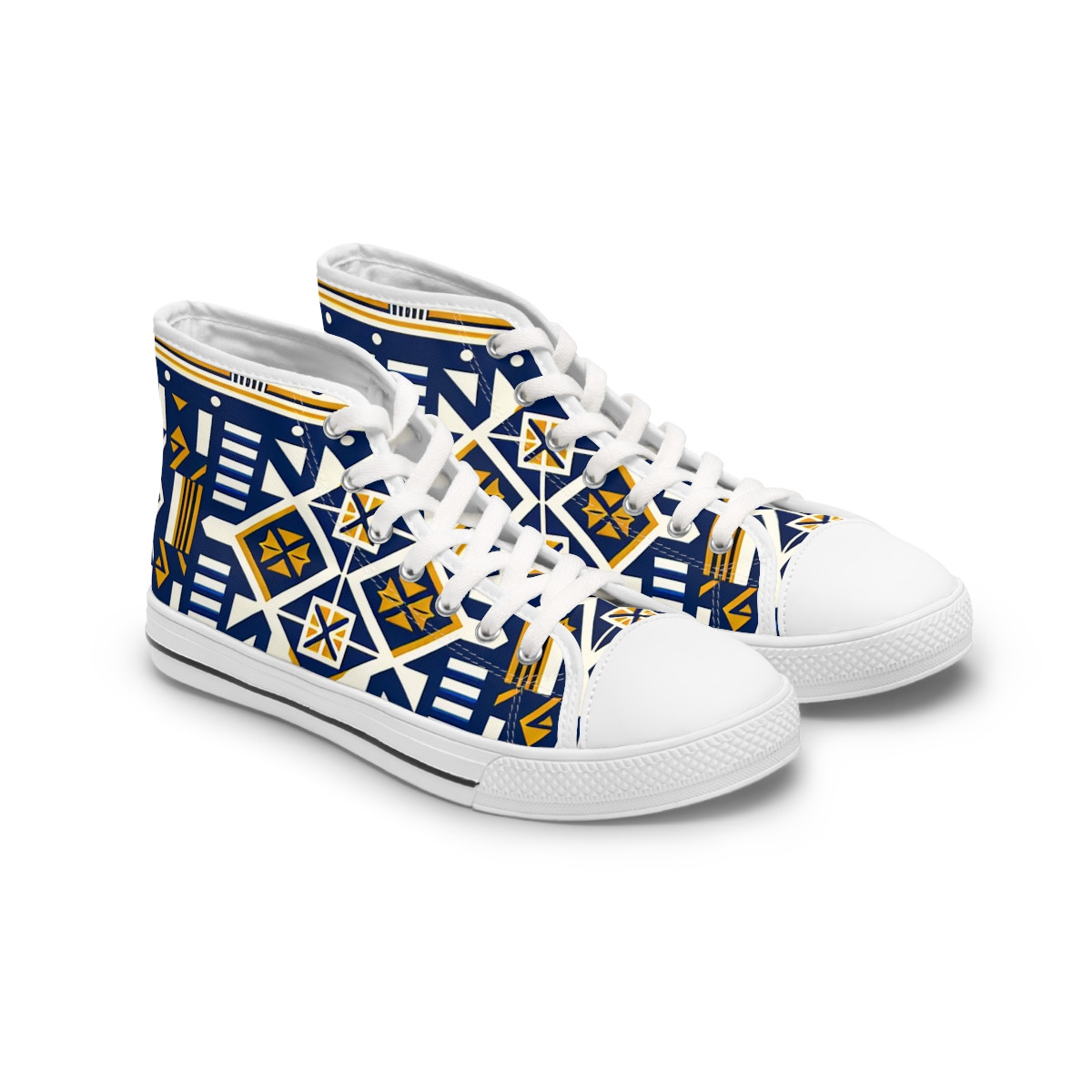 "Kente Kicks:Stride in Heritage" - Womn's High top Sneakers